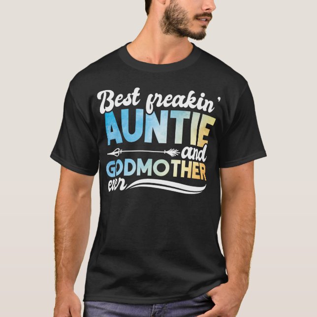 Beste Freakin'ttie and Godmutter je Wasserfarbe T-Shirt (Vorderseite)