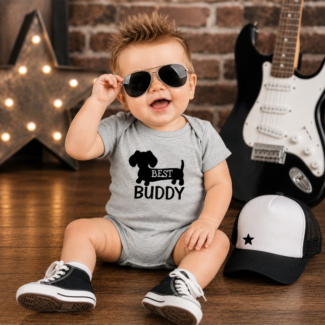 Beste Freund-Dackel-einteilige Baby-Ausstattung Baby Strampler (Dachshund Mom Baby Shower Gift Best Buddy Dachshund One Piece Baby Outfit Bodysuit)
