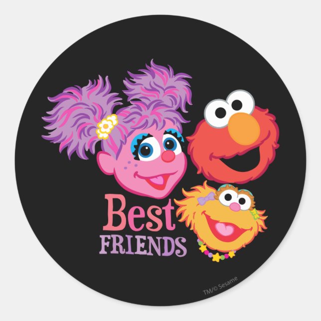 Beste Freund-Sesame Street Runder Aufkleber (Vorderseite)
