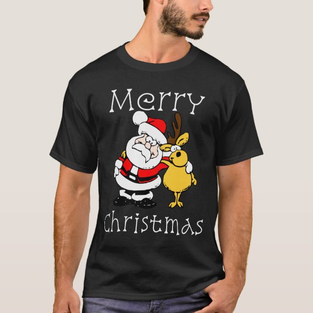 Beste Freund-Weihnachtsgeschenk Sankt und des Rens T-Shirt (Vorderseite)