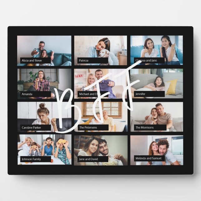 Beste Freunde 12 Bildvorlagen Collage BESTE FREUND Fotoplatte (Vorderseite)