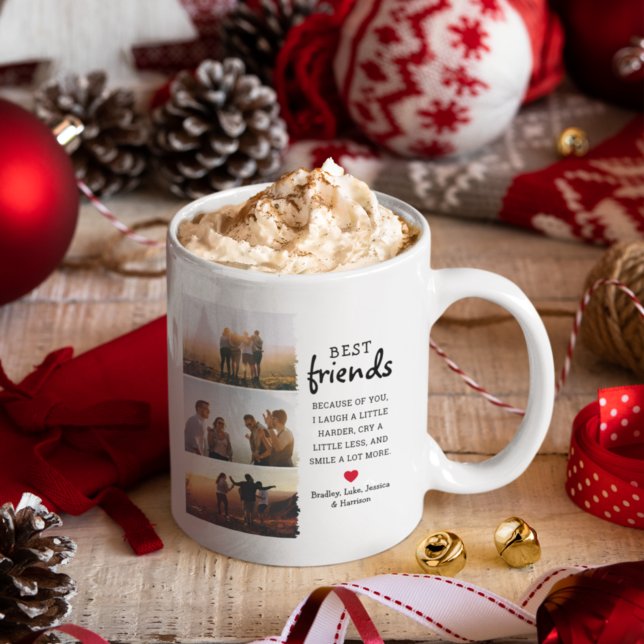 Beste Freunde 3 Foto-Collage und Zitat Kaffeetasse (Von Creator hochgeladen)