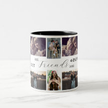 Beste Freunde 4-Ever – 8-Foto-Collage-Tasse + Jahr