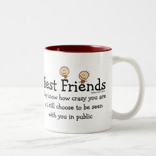 Beste Freunde (beide Seiten) Zweifarbige Tasse