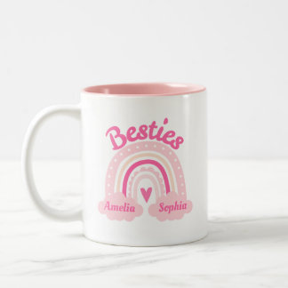 Beste Freunde Benutzerdefiniertes Foto & Name Zweifarbige Tasse