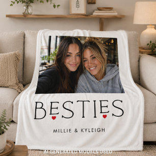 Beste Freunde Bestie Herz-Typografie Foto Fleecedecke