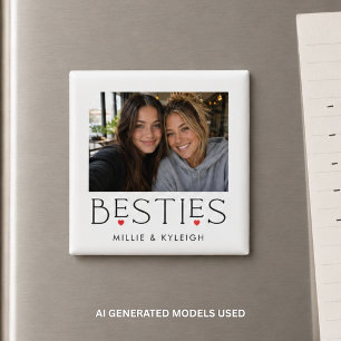 Beste Freunde Bestie Herz-Typografie-Foto Magnet