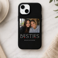 Beste Freunde Bestie Herz-Typografie Schwarzes Fot