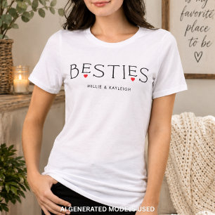 Beste Freunde Bestie Herz-Typografie Weiß Tri-Blend Shirt