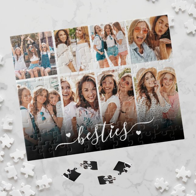 Beste Freunde Besties Elegante Collage-Foto Puzzle (Best Friends Elegant BFF Collage Photo Jigsaw Puzzle)