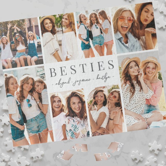 Beste Freunde Besties Foto-Collage Puzzle (Best Friends Bestites Photo Collage Jigsaw Puzzle)