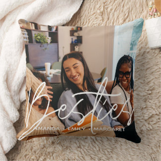 Beste Freunde Besties Text Overlay Skript Chic Kissen