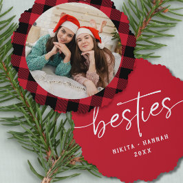 Beste Freunde Besties Weihnachtsfoto-Andenken Ornament Karte