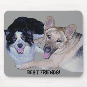 Beste Freunde Border Collie & Deutscher Schäferhun Mousepad