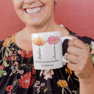 Beste Freunde Coworker Farewell Bestie Blume Zweifarbige Tasse