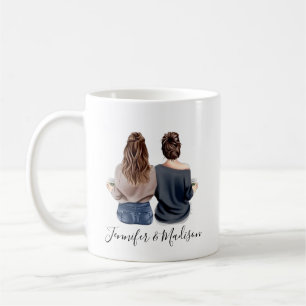Beste Freunde Custom Haar BFF Besties Freundschaft Kaffeetasse