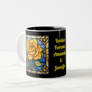 Beste Freunde des Gelben Rosenglases Zweifarbige Tasse