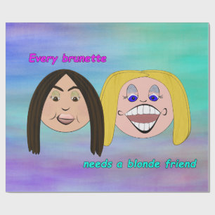 Beste Freunde, die Papper einwickeln Geschenkpapier