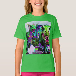 Beste Freunde - Drache und Dinosaurier beim Spazie T-Shirt