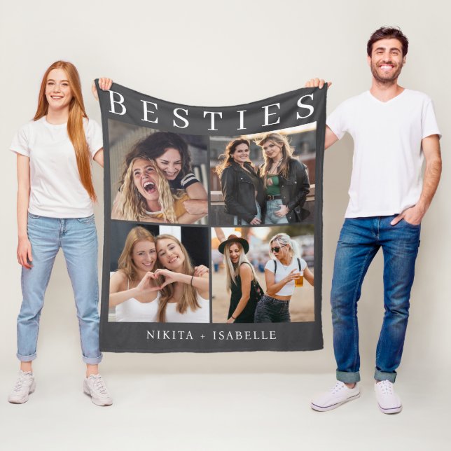 Beste-Freunde-Foto-Collage-Andenken-Fleece-Decke Fleecedecke (Beispiel)