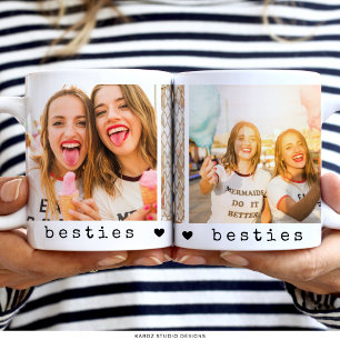Beste Freunde Foto-Collage BFF Freundschaft Zweifarbige Tasse