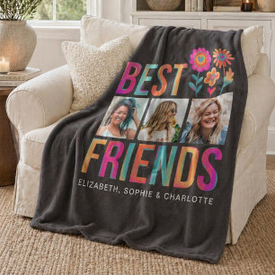 Beste Freunde Foto-Collage BFF-Namen Fleecedecke