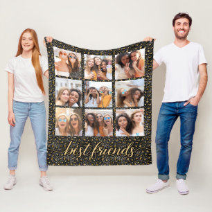 Beste Freunde Foto-Collage Fleecedecke