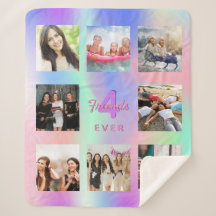 Beste Freunde Foto Collage holografisch rosa lila