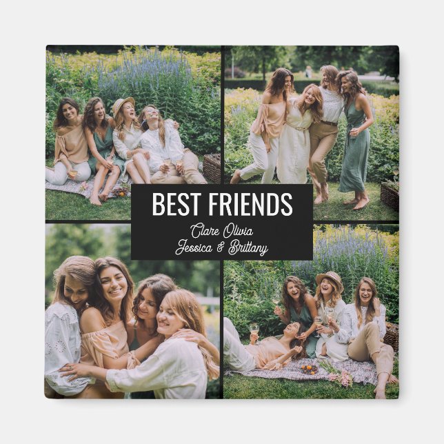 Beste Freunde Foto-Collage Magnet (Vorne)