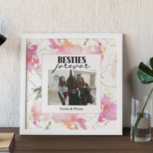 Beste Freunde FOTO Gift Pink Poster