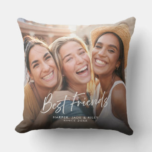 Beste Freunde Foto Personalized Moderne Schrift Kissen