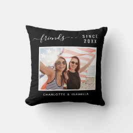 Beste Freunde Foto Schwarz-weiße Namen Jahr Kissen