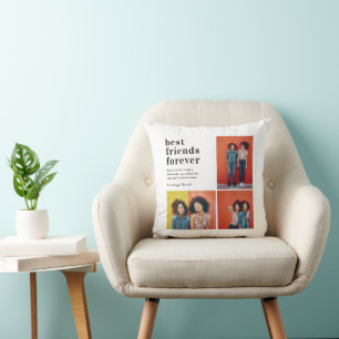 Beste Freunde für immer 3 Foto-Collage-Geschenk Kissen
