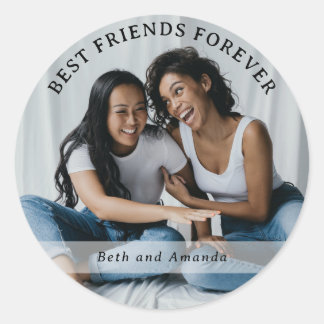 Beste Freunde für immer Benutzerdefinierter Foto- Runder Aufkleber