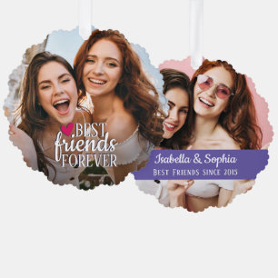 Beste Freunde für immer BFF 2 Fotos Freundschaft Ornament Karte
