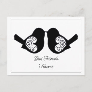 Beste Freunde für immer, BFF Süße Liebesvögel Postkarte