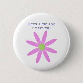 Beste Freunde für immer! Blumen-Knopf Button