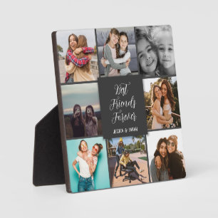 Beste Freunde für immer graues Foto handgeschriebe Fotoplatte