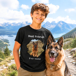 Beste Freunde für immer Hund Foto Schwarzer Junge T-Shirt