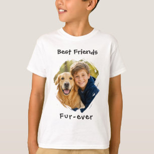 Beste Freunde für immer Hund Foto Schwarzer Junge T-Shirt