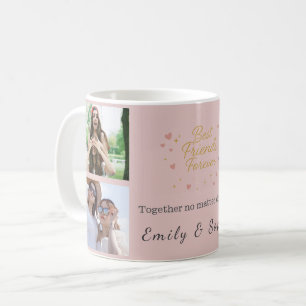 Beste Freunde für immer – Individuelle 4-Foto-Coll Kaffeetasse