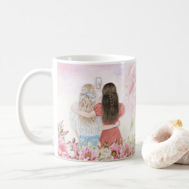 Beste Freunde für immer Mädchen Kaffeetasse (Mit Donut)