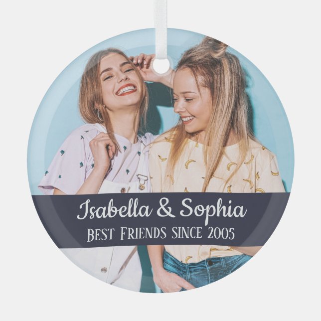 Beste Freunde für immer moderne BESTE FREUNDIN Fot Ornament Aus Glas (Vorderseite)