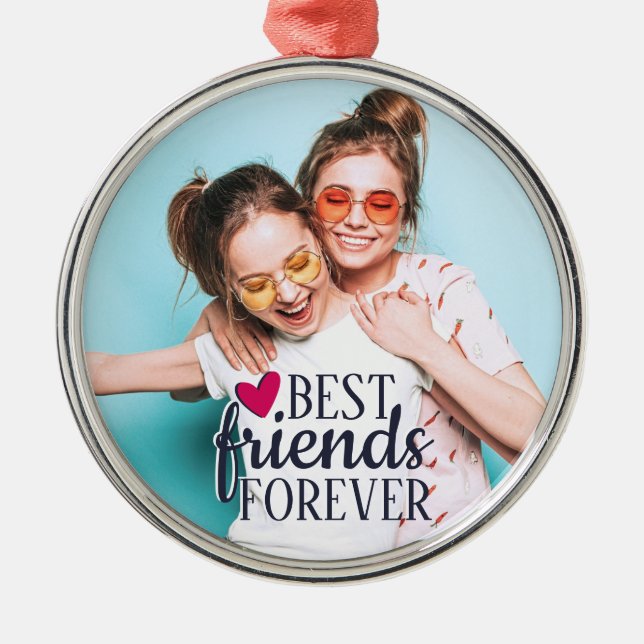 Beste Freunde für immer moderne BESTE FREUNDIN Fot Ornament Aus Metall (Vorne)
