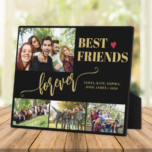 Beste Freunde für immer moderne Foto-Collage-Namen Fotoplatte