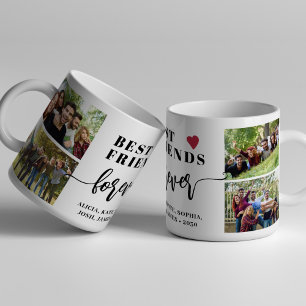 Beste Freunde für immer moderne Foto-Collage-Namen Kaffeetasse