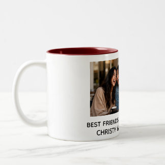 BESTE FREUNDE FÜR IMMER personalisierte Foto- und Zweifarbige Tasse