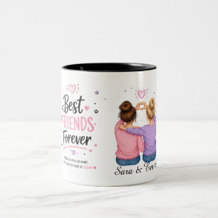 Beste Freunde für immer Personalisiertes Tassendes Zweifarbige Tasse
