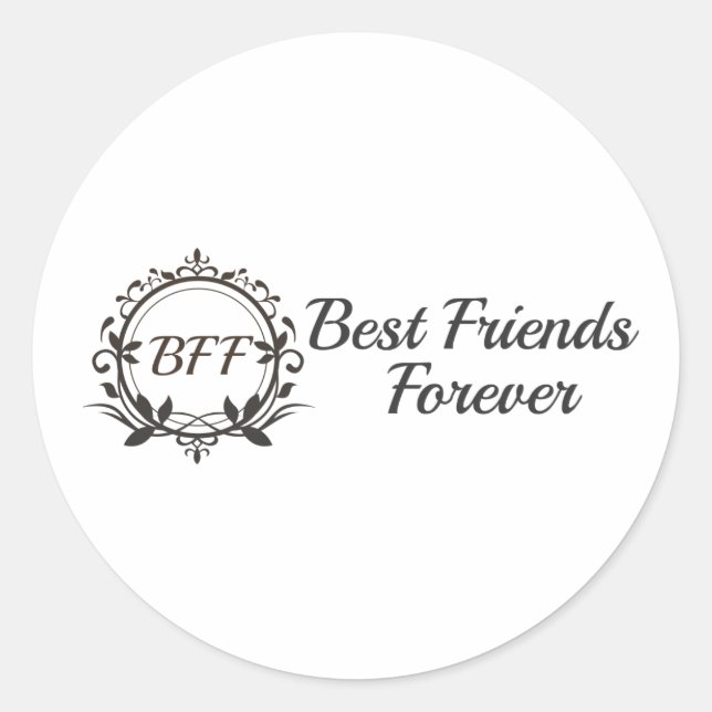 Beste Freunde für immer Runder Aufkleber (Vorderseite)