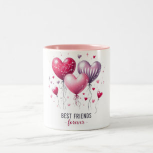 Beste Freunde für immer Valentinstag Zweifarbige Tasse